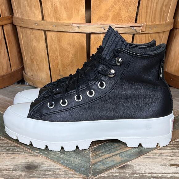 Converse CTAS Lugged Winter Retrograde Gore-Tex Black Leather Boots Womens 6.5 - Picture 2 of 11